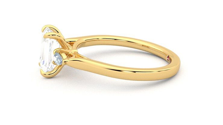Taylor & Hart Faith Emerald Engagement Ring 360 degree image 21