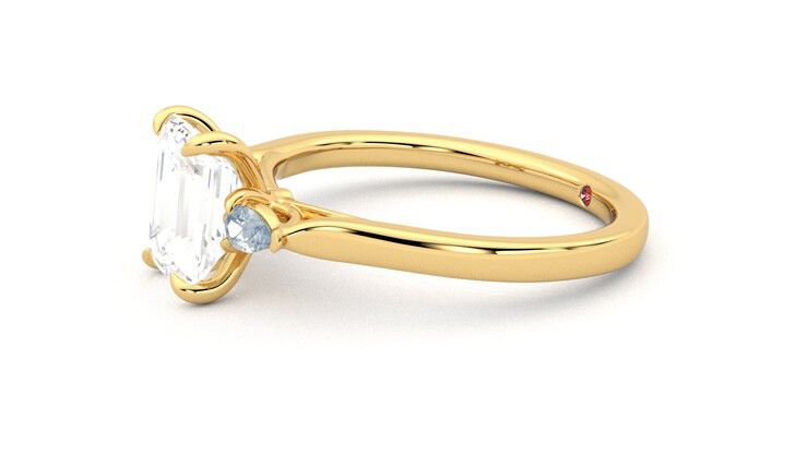 Taylor & Hart Faith Emerald Engagement Ring 360 degree image 22
