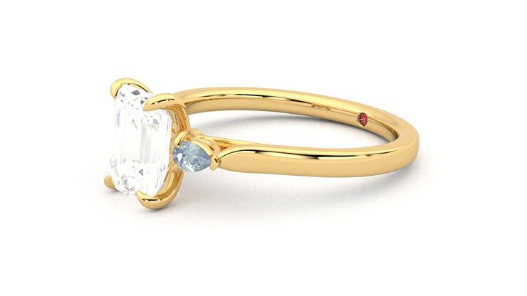 Taylor & Hart Faith Emerald Engagement Ring 360 degree image 23