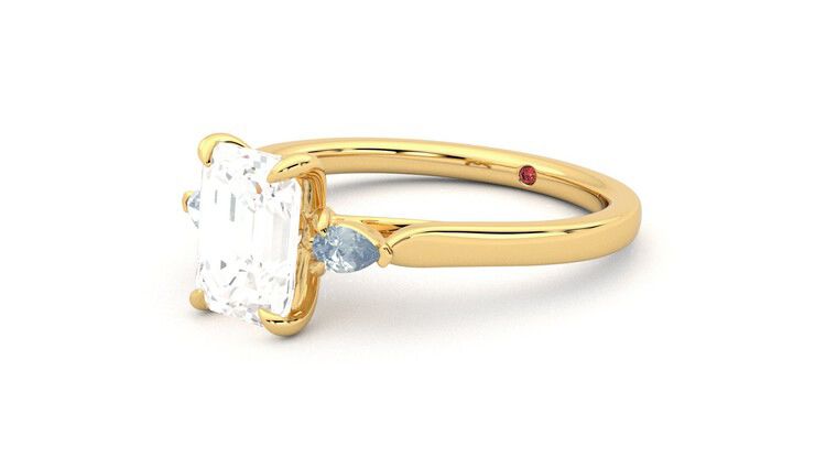 Taylor & Hart Faith Emerald Engagement Ring 360 degree image 24