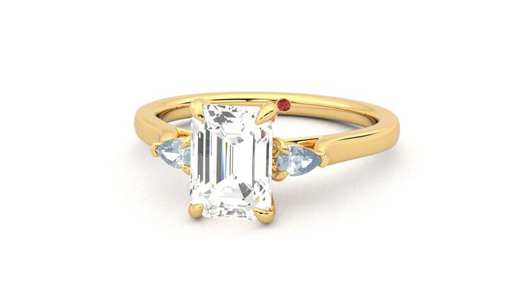 Taylor & Hart Faith Emerald Engagement Ring 360 degree image 27