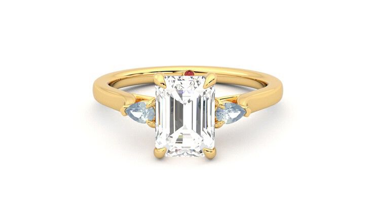 Taylor & Hart Faith Emerald Engagement Ring 360 degree image 29