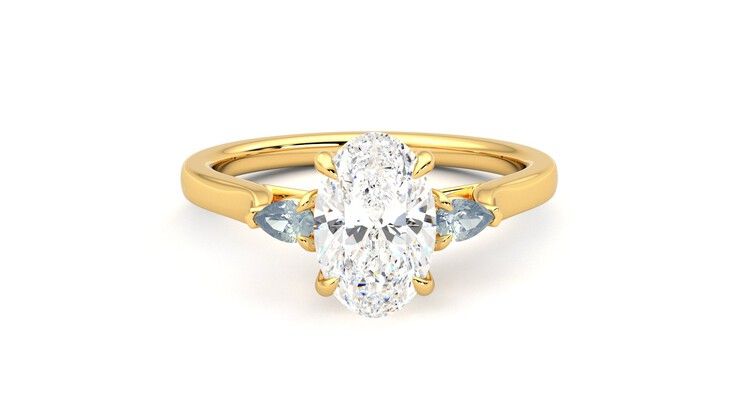 Taylor & Hart Faith Oval Engagement Ring 360 degree image 1