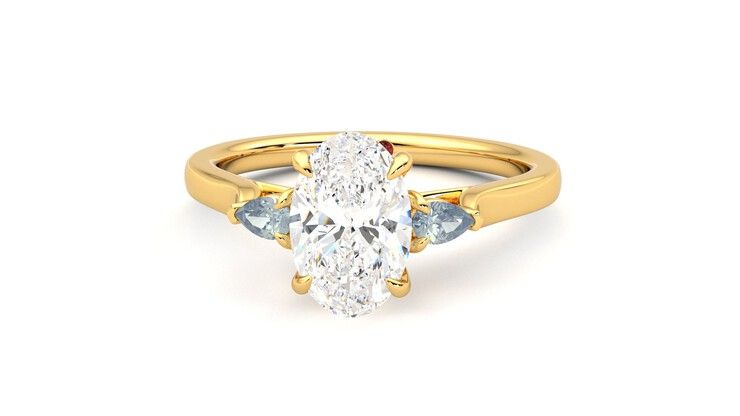 Taylor & Hart Faith Oval Engagement Ring 360 degree image 28