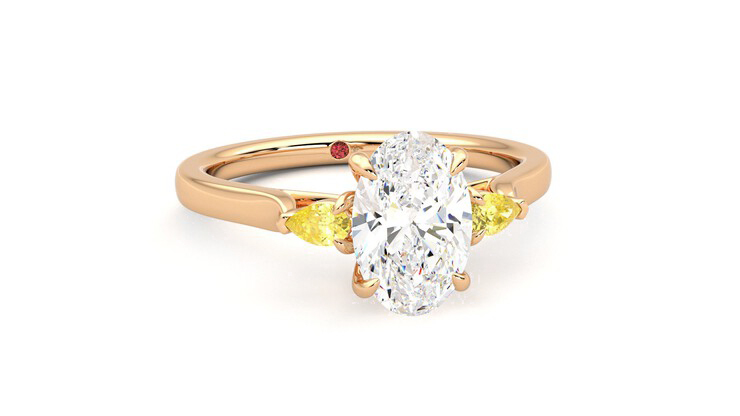 Taylor & Hart Faith Oval Engagement Ring 360 degree image 3