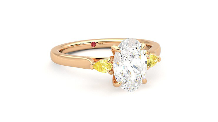 Taylor & Hart Faith Oval Engagement Ring 360 degree image 4