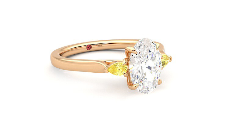 Taylor & Hart Faith Oval Engagement Ring 360 degree image 5