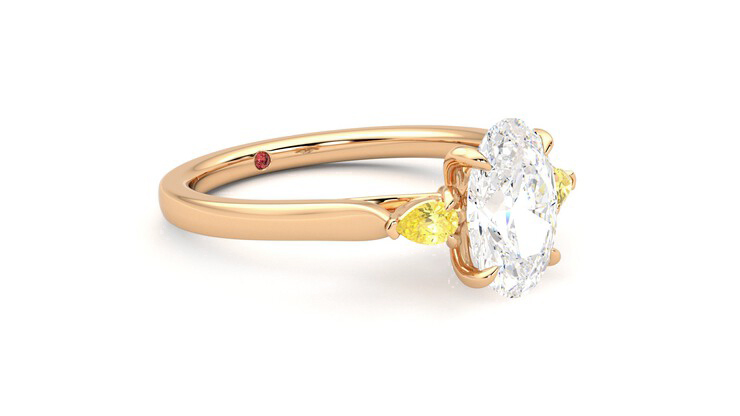 Taylor & Hart Faith Oval Engagement Ring 360 degree image 6