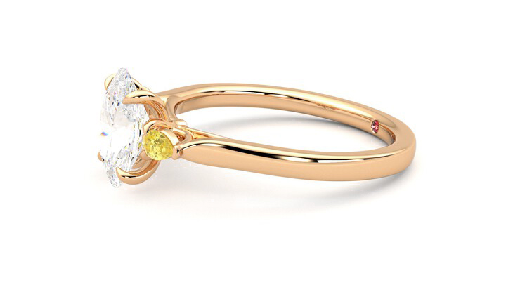 Taylor & Hart Faith Oval Engagement Ring 360 degree image 22