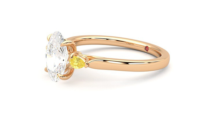 Taylor & Hart Faith Oval Engagement Ring 360 degree image 23