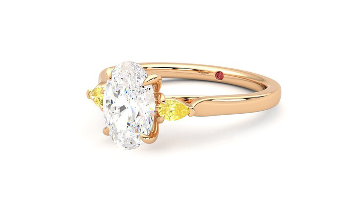 Taylor & Hart Faith Oval Engagement Ring 360 degree image 25