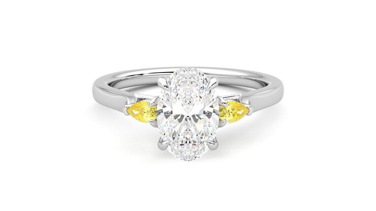 Taylor & Hart Faith Oval Engagement Ring 360 degree image 0