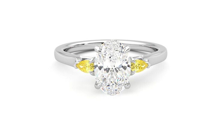 Taylor & Hart Faith Oval Engagement Ring 360 degree image 1
