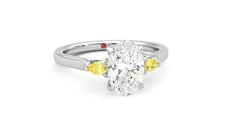 Taylor & Hart Faith Oval Engagement Ring 360 degree image 3
