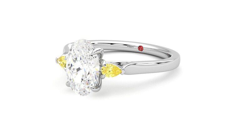 Taylor & Hart Faith Oval Engagement Ring 360 degree image 25