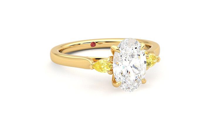 Taylor & Hart Faith Oval Engagement Ring 360 degree image 4