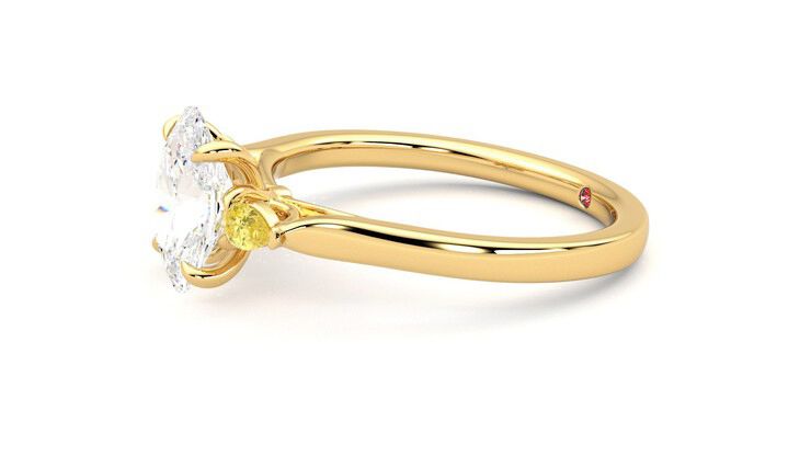 Taylor & Hart Faith Oval Engagement Ring 360 degree image 22