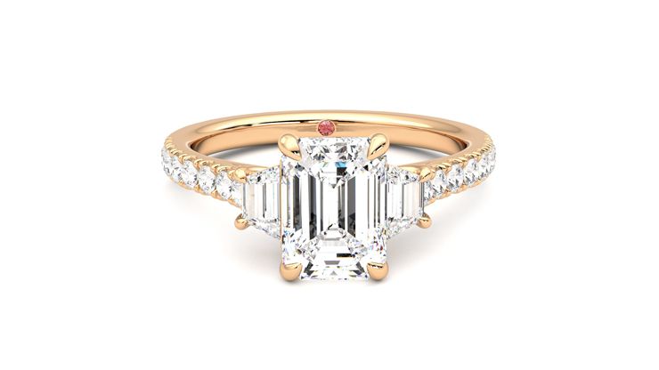 Taylor & Hart Felicity Emerald Engagement Ring 360 degree image 1