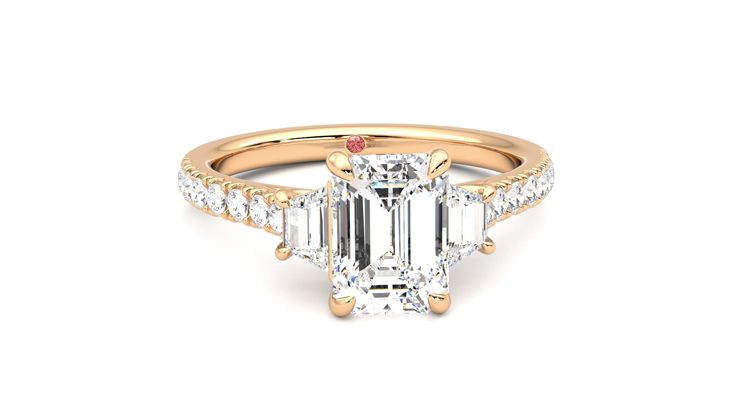 Taylor & Hart Felicity Emerald Engagement Ring 360 degree image 2