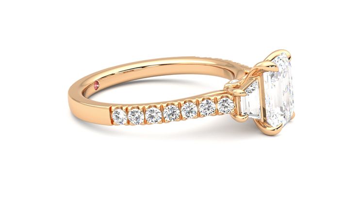 Taylor & Hart Felicity Emerald Engagement Ring 360 degree image 7