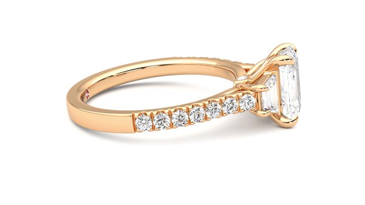 Taylor & Hart Felicity Emerald Engagement Ring 360 degree image 8