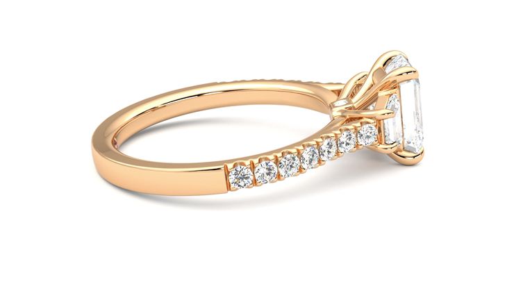 Taylor & Hart Felicity Emerald Engagement Ring 360 degree image 9