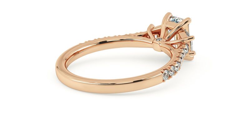 Taylor & Hart Felicity Emerald Engagement Ring 360 degree image 11