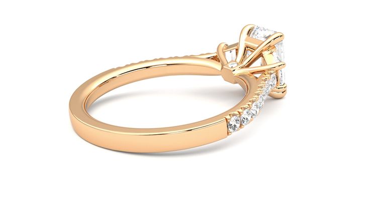 Taylor & Hart Felicity Emerald Engagement Ring 360 degree image 12