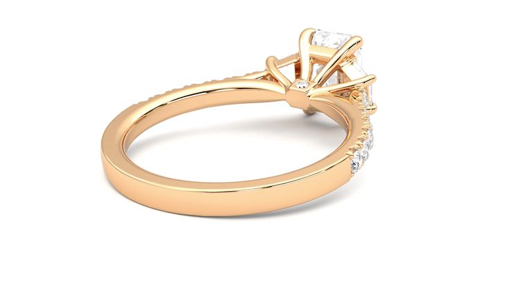 Taylor & Hart Felicity Emerald Engagement Ring 360 degree image 13