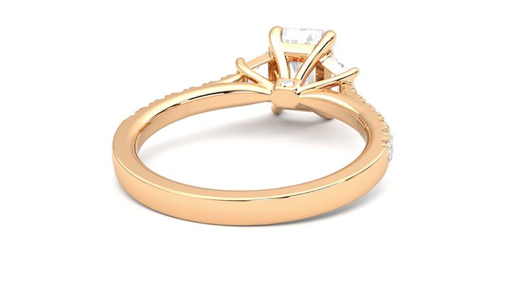 Taylor & Hart Felicity Emerald Engagement Ring 360 degree image 14
