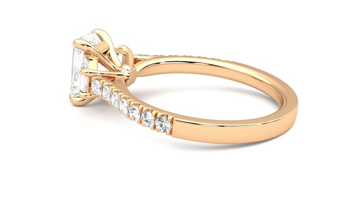 Taylor & Hart Felicity Emerald Engagement Ring 360 degree image 19