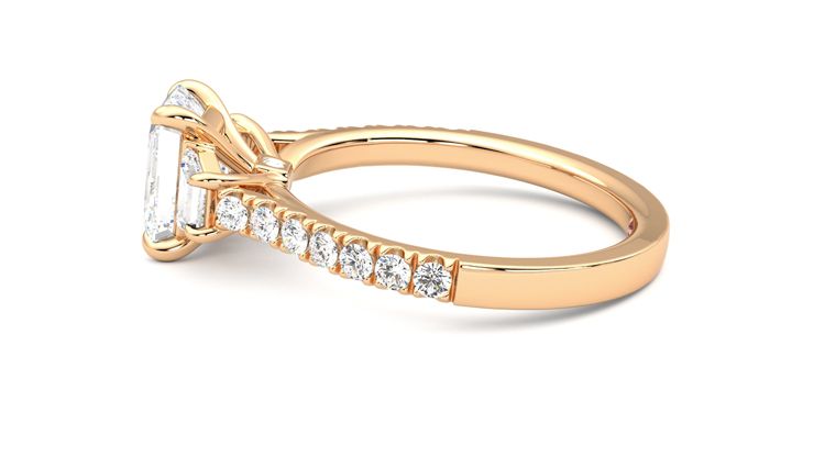 Taylor & Hart Felicity Emerald Engagement Ring 360 degree image 20