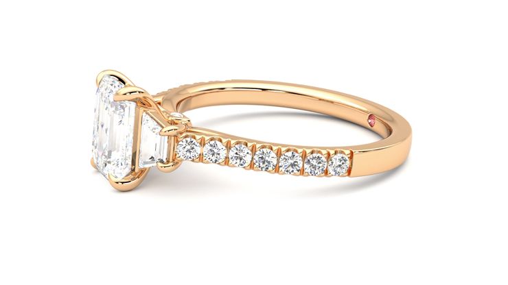 Taylor & Hart Felicity Emerald Engagement Ring 360 degree image 22