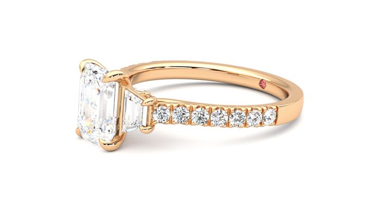 Taylor & Hart Felicity Emerald Engagement Ring 360 degree image 23