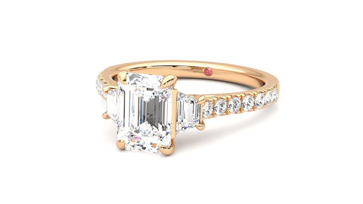 Taylor & Hart Felicity Emerald Engagement Ring 360 degree image 26