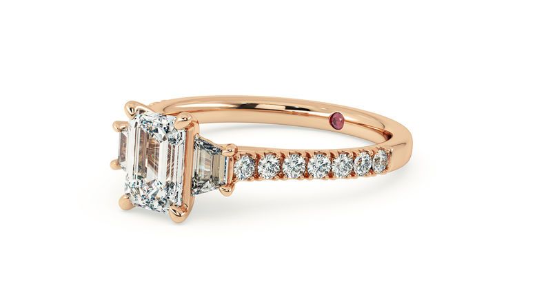 Taylor & Hart Felicity Emerald Engagement Ring 360 degree image 27