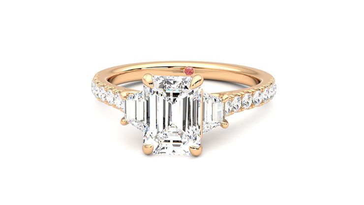 Taylor & Hart Felicity Emerald Engagement Ring 360 degree image 28