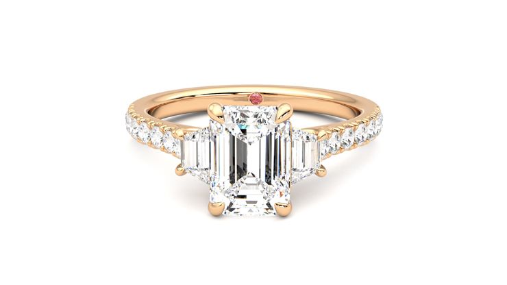 Taylor & Hart Felicity Emerald Engagement Ring 360 degree image 29