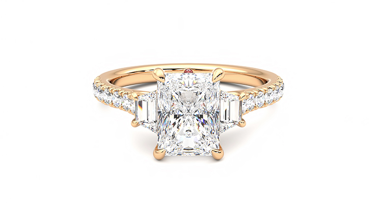 Taylor & Hart Felicity Radiant Engagement Ring 360 degree image 0