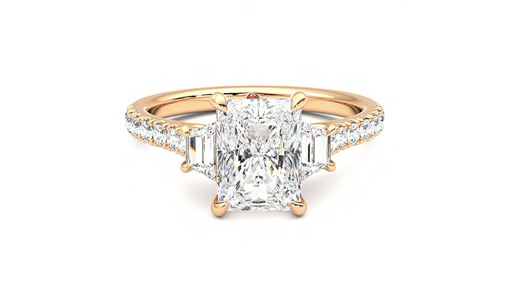 Taylor & Hart Felicity Radiant Engagement Ring 360 degree image 1