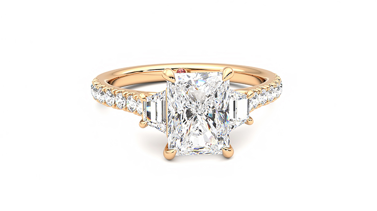 Taylor & Hart Felicity Radiant Engagement Ring 360 degree image 2