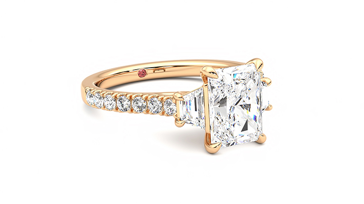 Taylor & Hart Felicity Radiant Engagement Ring 360 degree image 5