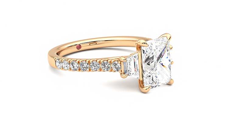 Taylor & Hart Felicity Radiant Engagement Ring 360 degree image 6