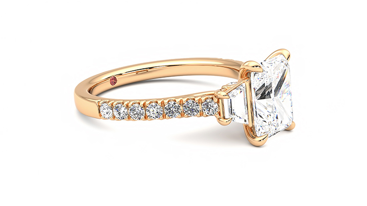 Taylor & Hart Felicity Radiant Engagement Ring 360 degree image 7