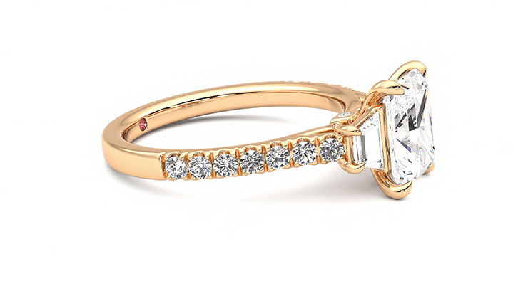 Taylor & Hart Felicity Radiant Engagement Ring 360 degree image 8