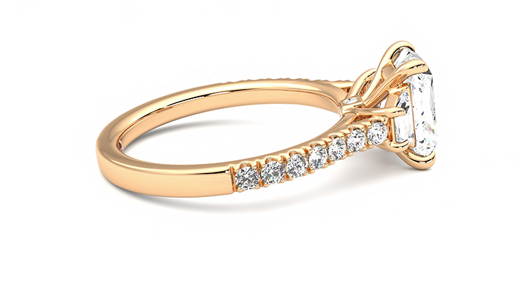 Taylor & Hart Felicity Radiant Engagement Ring 360 degree image 10