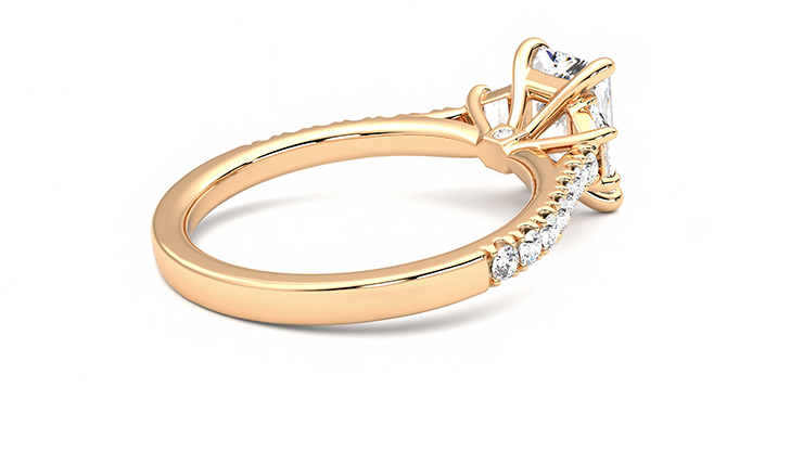 Taylor & Hart Felicity Radiant Engagement Ring 360 degree image 12