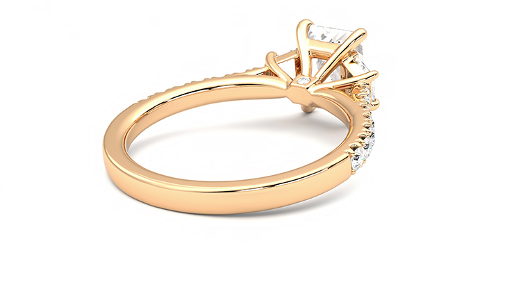 Taylor & Hart Felicity Radiant Engagement Ring 360 degree image 13