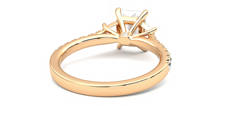 Taylor & Hart Felicity Radiant Engagement Ring 360 degree image 14