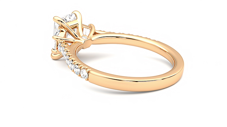 Taylor & Hart Felicity Radiant Engagement Ring 360 degree image 18